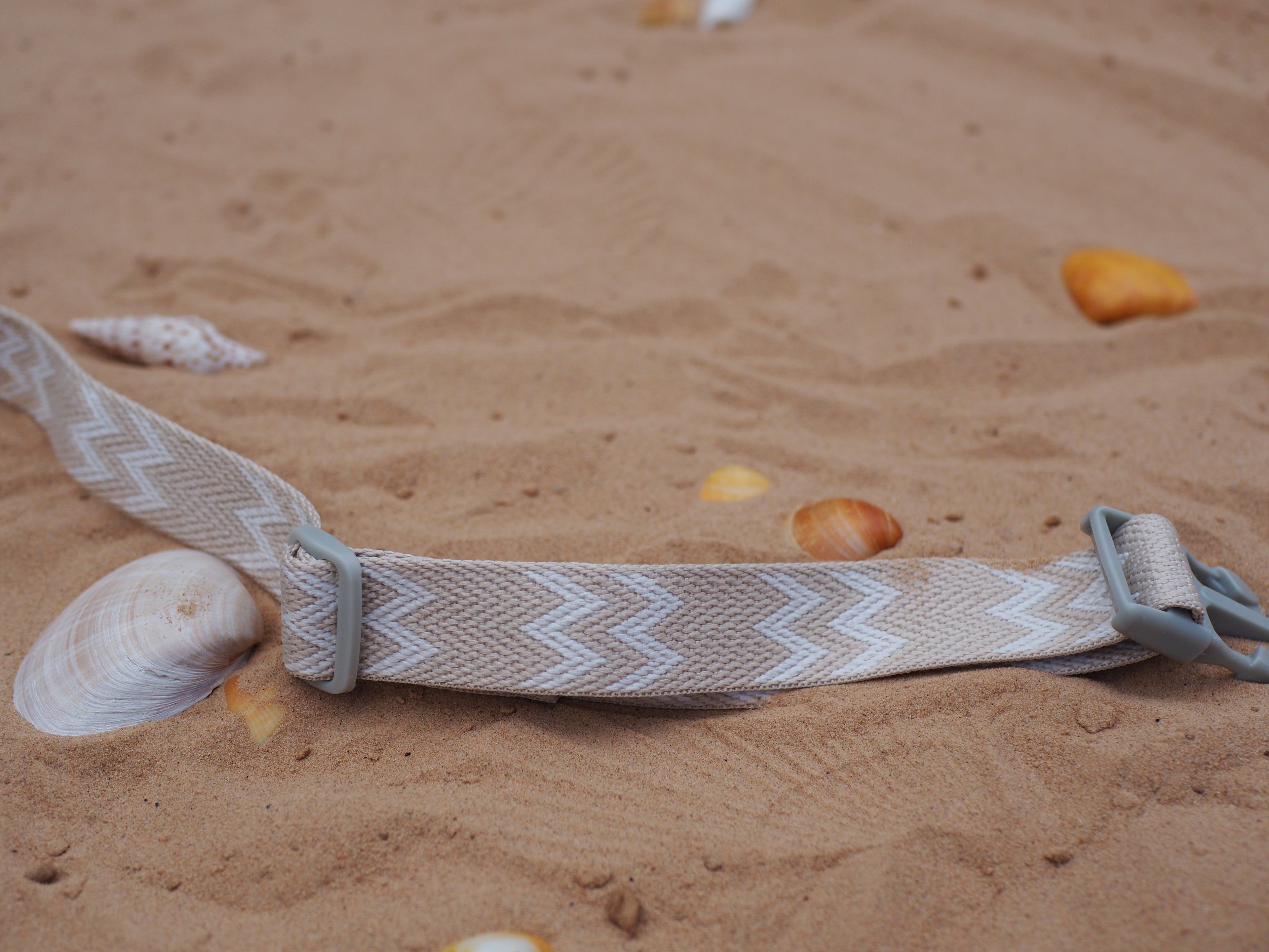 Salty Nova Tideline collar in Sea Glass, a handmade 25mm dog collar in soft weathered tones, additional angle